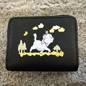 Marie‎ Aristocats Zip Around Black Wallet New